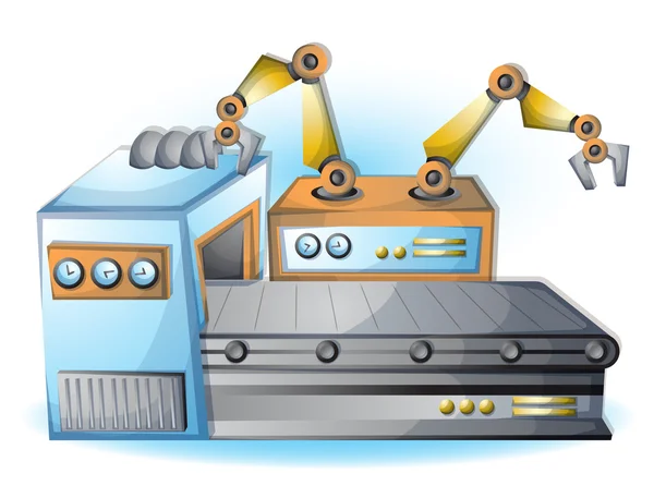 Desenho animado vetor ilustração interior sala de fábrica com camadas separadas — Vetor de Stock