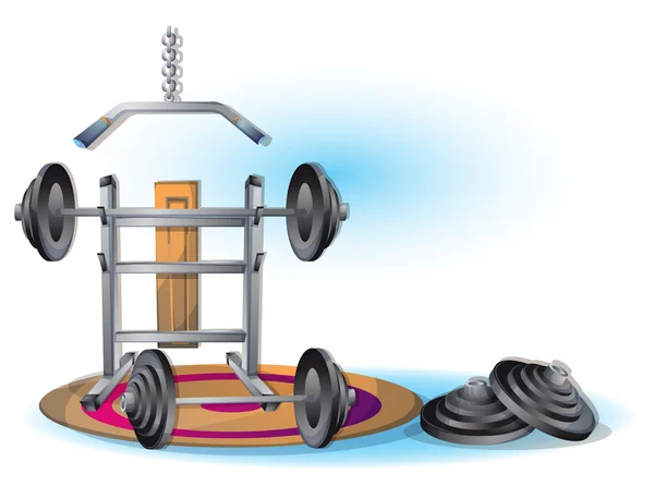 Desenho animado ilustração vetorial sala de fitness interior com camadas separadas — Vetor de Stock