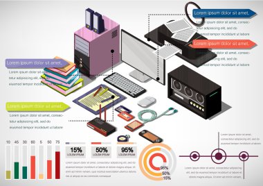 bilgi grafik iç ofis kavramı çizimi