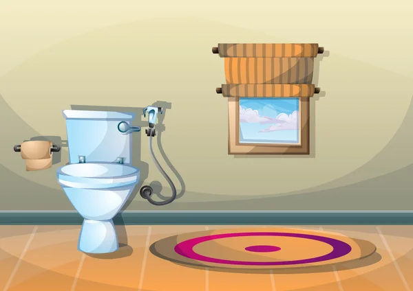 Векторная иллюстрация интерьера ванной комнаты — стоковый вектор