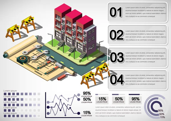 Illustration von Info Grafik Stadtkonzept — Stockvektor