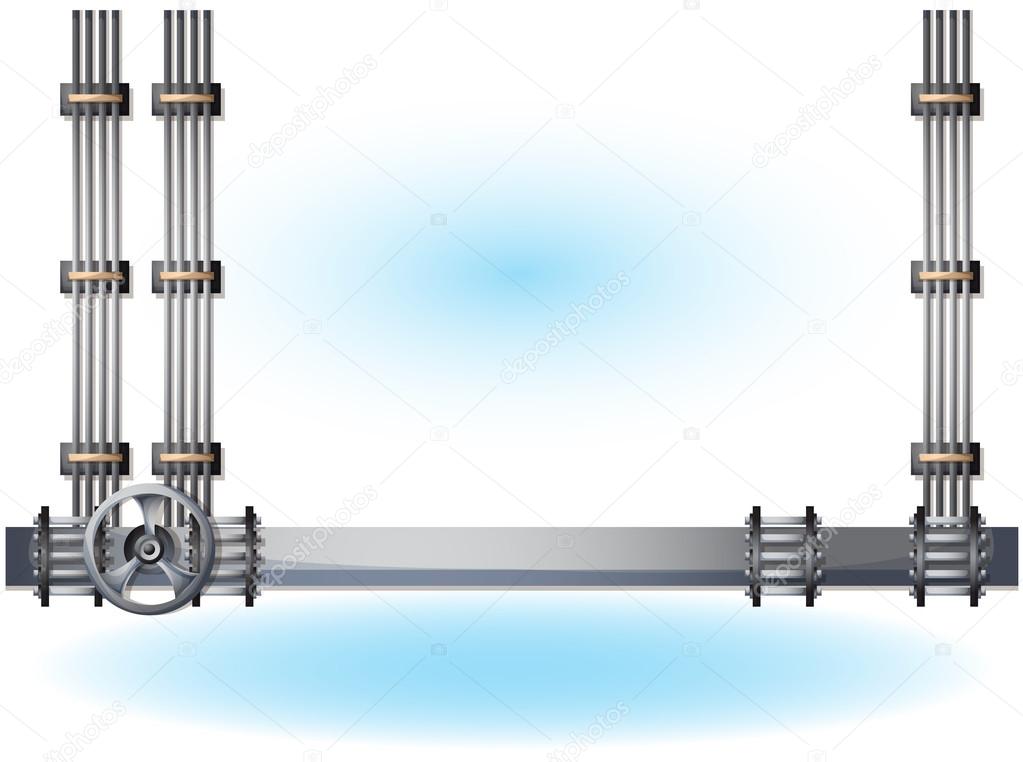 cartoon vector illustration water pipe wall with separated layers
