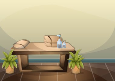 çizgi film vektör illüstrasyon iç spa oda ayrı katmanları ile