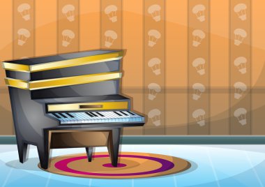 çizgi film vektör illüstrasyon iç müzik odası ayrı katmanları ile