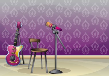 çizgi film vektör illüstrasyon iç müzik odası ayrı katmanları ile