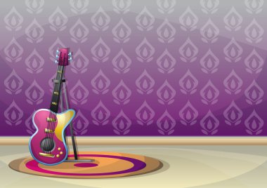 çizgi film vektör illüstrasyon iç müzik odası ayrı katmanları ile