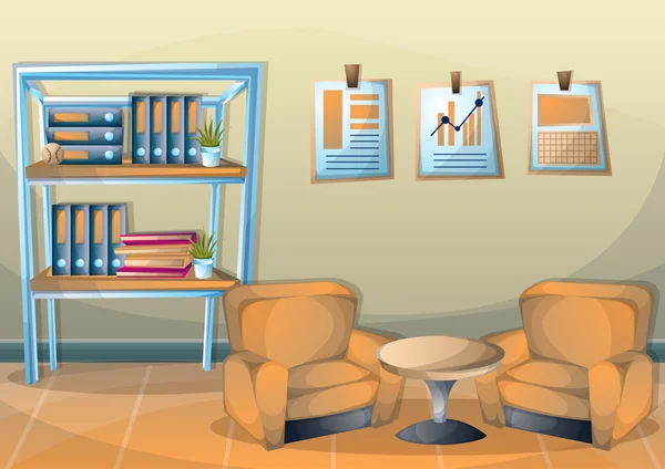 Cartoon vector illustratie interieur kantoorruimte met gescheiden lagen — Stockvector
