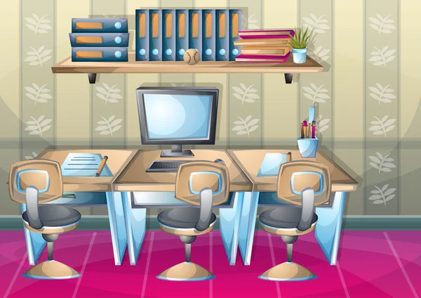 Cartoon vector illustratie interieur kantoorruimte met gescheiden lagen — Stockvector