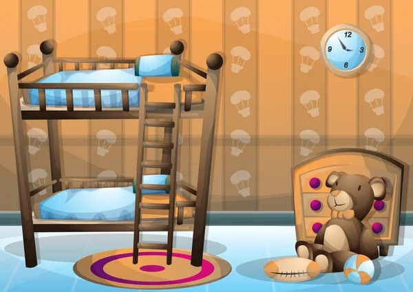 Cartoon Vektor Illustration Interieur Kinderzimmer mit getrennten Ebenen — Stockvektor