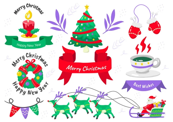 Weihnachtsschild Vector Logo Für Banner — Stockvektor