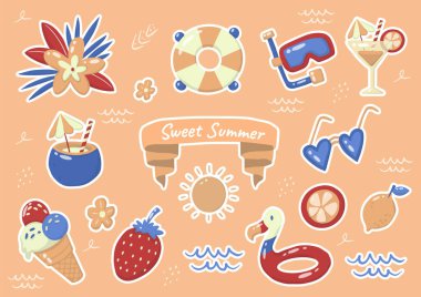 Pankart için Yaz Etiketi Vektör Logosu