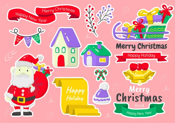 Christmas Label Vector Logo Banner — Stock Vector