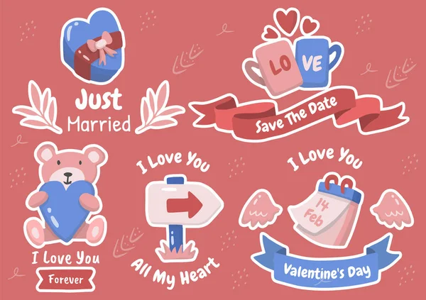 Valentine Illustration Vector Banner — Stock Vector