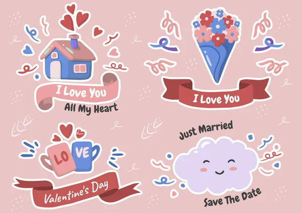 Valentine Illustration Vector Banner — Stock Vector