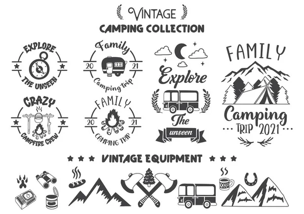 Cotation Camping Illustration Vector Banner — Image vectorielle