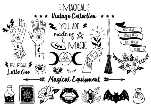 Magische Halloween Citaat Illustratie Vector Voor Banner — Stockvector