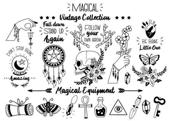 Волшебная иллюстрация к Хэллоуину Вектор для баннера