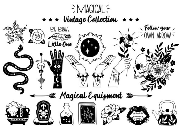 Волшебная иллюстрация к Хэллоуину Вектор для баннера