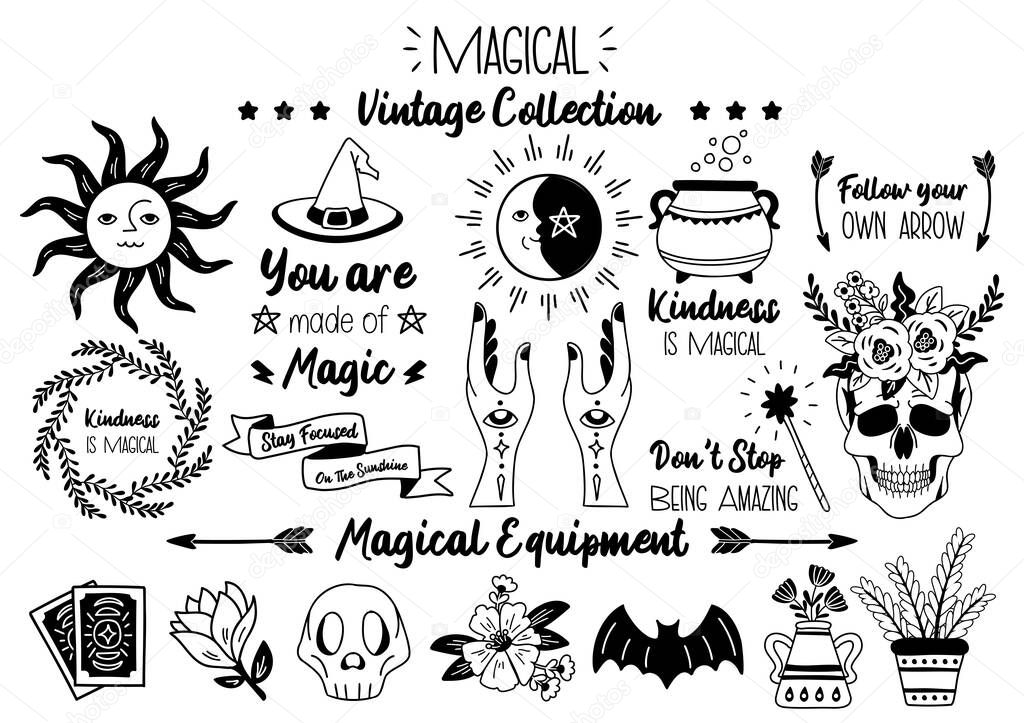 Magical halloween quote illustration Vector for banner