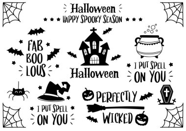 Pankart için sihirli cadılar bayramı illüstrasyon vektörü