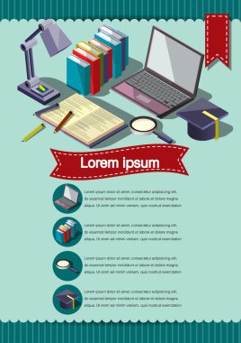 Yaratıcı rapor şablonu el ilanı broşür vektör kağıt tasarım şablonu için Infographics ve afiş