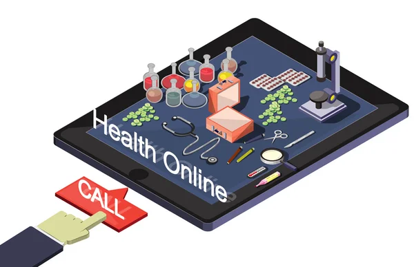 정보 그래픽 온라인 의료 개념의 삽화 — 스톡 벡터