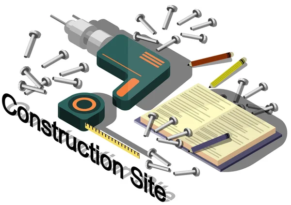 Illustration of info graphic construction site concept — Stock Vector