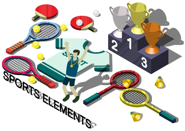 Illustrazione del concetto di attrezzatura sportiva grafica info — Vettoriale Stock
