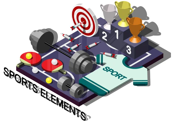 Illustrazione del concetto di attrezzatura sportiva grafica info — Vettoriale Stock