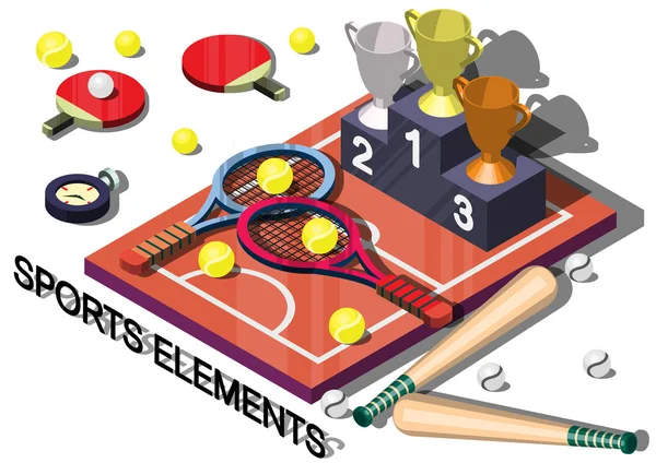 Ilustración del concepto de equipamiento deportivo gráfico de info — Archivo Imágenes Vectoriales