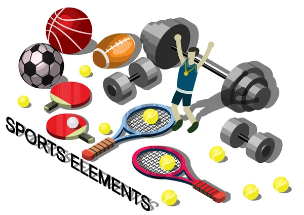 Illustration du concept d'équipement sportif graphique info — Image vectorielle