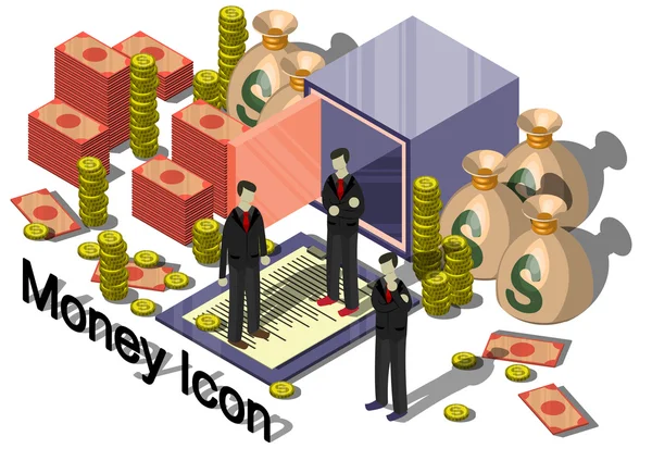 Ilustración del concepto de equipo de dinero gráfico de info — Vector de stock