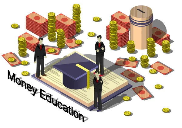 Illustration of info graphic money equipment concept — Stock Vector