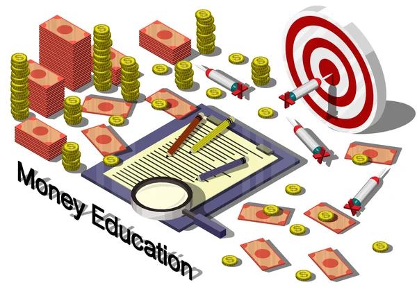 Illustration of info graphic money equipment concept — Stock Vector