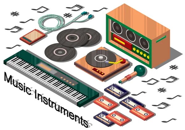 Illustratie van info grafische muziek instrumenten concept — Stockvector