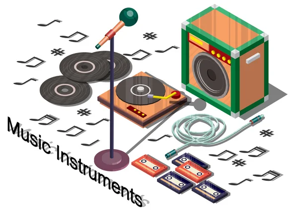 정보 그래픽 음악 악기 개념의 삽화 — 스톡 벡터