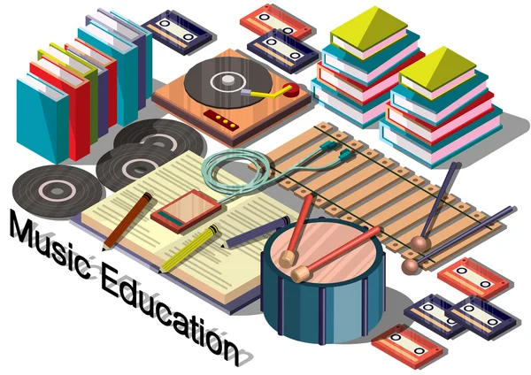信息图形的音乐教育理念的插图 — 图库矢量图片