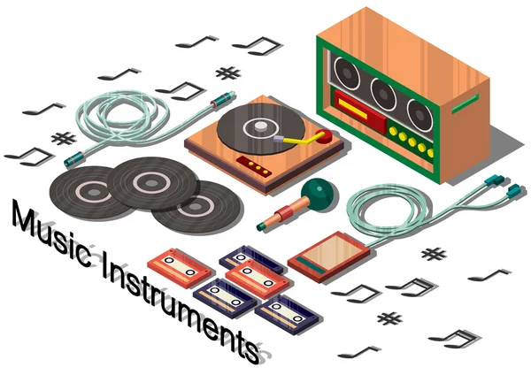 정보 그래픽 음악 악기 개념의 삽화 — 스톡 벡터