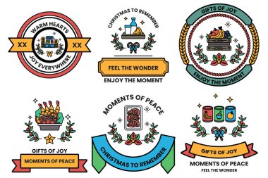 Görüntü, barış ve neşe temasına sahip altı farklı tasarımdan oluşan bir koleksiyon. Tasarımlarda kalp, muz ve kavanoz gibi çeşitli sembol ve imgeler yer alıyor.