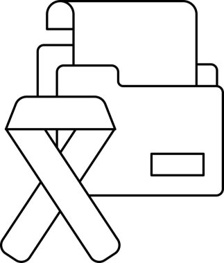 A folder with a ribbon on it. The ribbon is for breast cancer awareness. The folder is on a table