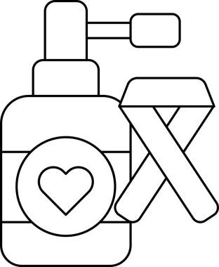 A bottle of lotion with a heart on it and a bandage next to it. The bottle of lotion is being used to treat a burn