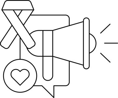 A black and white image of a microphone with a ribbon on it. The ribbon is for breast cancer awareness