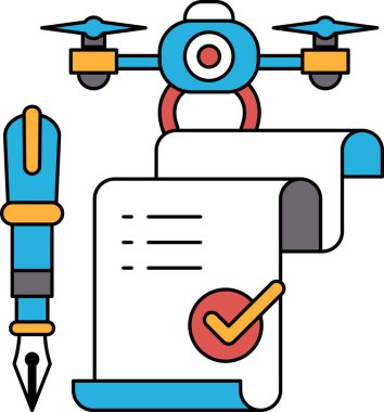 A pen and a piece of paper with a check mark on it. The pen is on the left side of the paper and the paper is on the right side