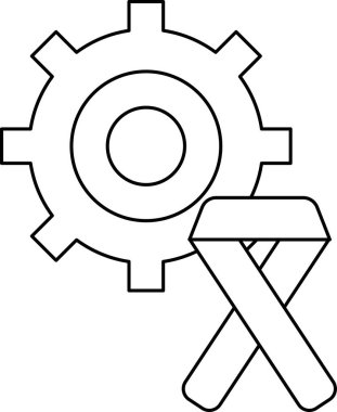 A gear is shown with a ribbon on it. The ribbon is a symbol of support for a cause