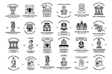 A collection of images of historical buildings and artifacts. The images are all black and white. The images include a statue of a man with a crown, a dinosaur, a building with a dome