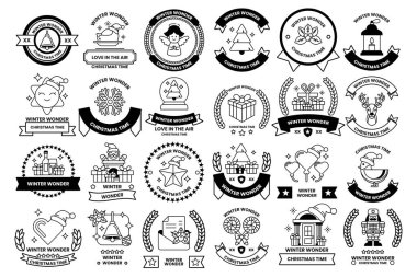 A collection of black and white symbols and shapes. Some of the shapes are circles and some are squares