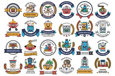 Çeşitli besin maddelerinin siyah beyaz bir koleksiyonu. Görüntüler farklı boyutlarda ve şekillerde, ve hepsinde eğlenceli ve tuhaf bir his var.