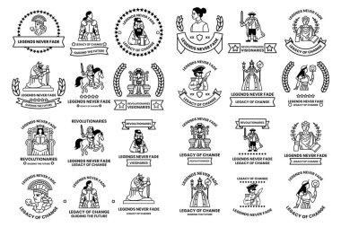 A collection of logos and symbols, including one that says 