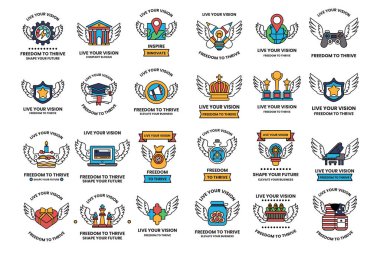 A set of black and white images of birds with the words 