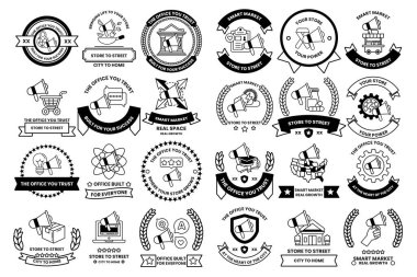 Siyah ve beyaz semboller ve şekiller koleksiyonu. Bazı semboller zaman kavramı ile ilgilidir.